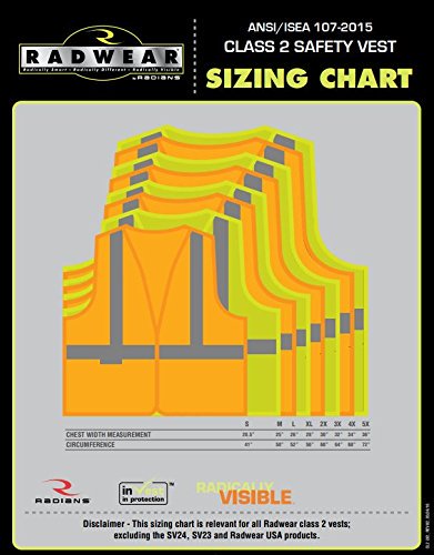 Radians SV65-2ZGM-XL Industrial Safety Vest, Green, X-Large