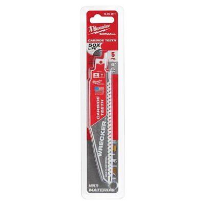Milwaukee 48 - 00 - 5541 6 in. 6 TPI THE WRECKER w/ Carbide Teeth SAWZALL Blade 5PK - SIGNIFICANTSERVICES.COM