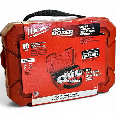 Milwaukee 49-22-4095 Hole Dozer Electricians Ice Hardened Hole Saw Kit 10Pc NEW