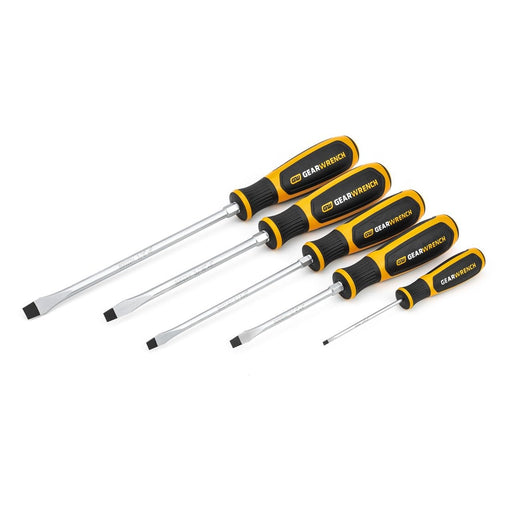 GEARWRENCH 5 Pc. Slotted Dual Material Screwdriver Set - 80053H