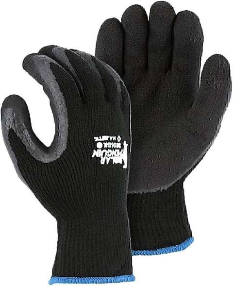 Majestic Polar Penguin 3396BK Medium Winter Black Latex Coated Palm Gloves 12pk