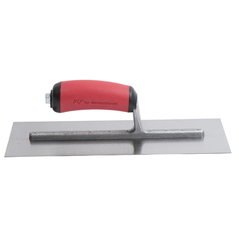 MARSHALLTOWN FT372R QLT Concrete Finishing Trowel, 12 x 4 Inch Carbon Steel Blade, Soft Grip Handle