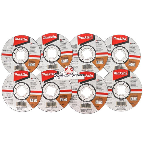 New Makita E-00446 X-LOCK 4-1/2"x.045 Type 1 60G Stainless Cut-Off Wheel 8x Pack