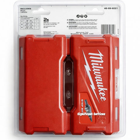 Milwaukee 49-89-9221 Step Drill Bit Set 3-Pc Black Oxide Jam-Free Rapid Strike Tips