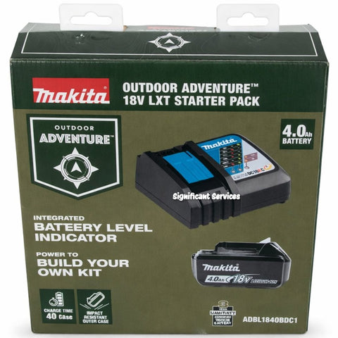 Makita BL1840BDC1 18V LXT® Lithium-Ion Battery and Charger Starter Pack (4.0Ah)