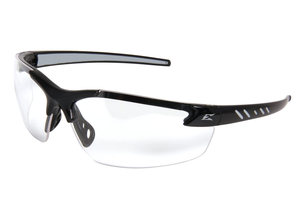 EDGE DZ111VS-G2 Zorge G2 Wrap-Around Anti-Fog/Vapor Shield Safety Glasses, Anti-Scratch, Non-Slip, UV 400, Military Grade, ANSI/ISEA & MCEPS Compliant, 5.04" Wide, Black Frame/Clear Lens