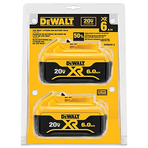 DEWALT 20V MAX 6 Ah Lithium Ion Battery 2-Pack (DCB206-2)