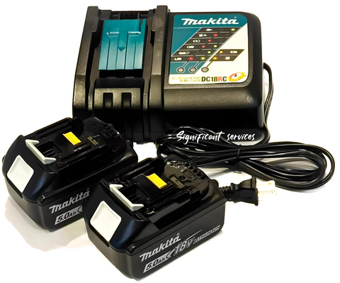 Makita BL1850BDC2 18V Battery and Rapid Optimum Charger Starter Pack (5.0Ah)