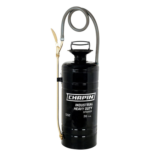 Chapin 1352 Made in the USA 3 Gallon Heavy Duty Tri-Poxy Steel Industrial Metal Tank Sprayer with 18 Inch Brass Wand, 36 Inch Reinforced Hose and Brass Nozzle and Shut Off, Black