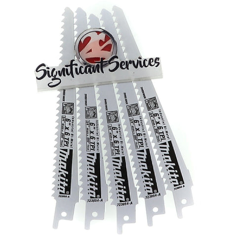 Makita 723058-A-5 6-Inch 6-TPI Wood Cutting Reciprocating Saw Blade