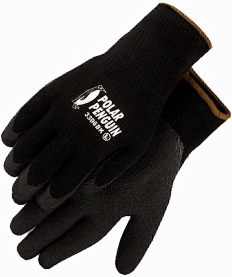 Majestic Polar Penguin 3396BK Medium Winter Black Latex Coated Palm Gloves 12pk