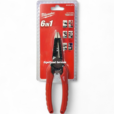 Milwaukee 48-22-3079 6-In-One Combination Wire Stripping and Reaming Pliers for Electricians