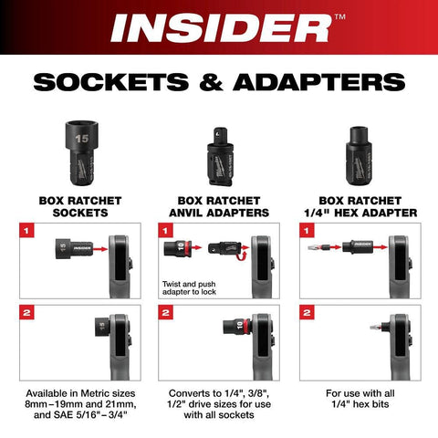 Milwaukee 3050-20 M12 FUEL INSIDER Extended Reach Box Ratchet