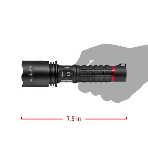 Coast XP20R 4000 Lumen USB-C Rechargeable LED Flashlight Pure Beam Slide Focus