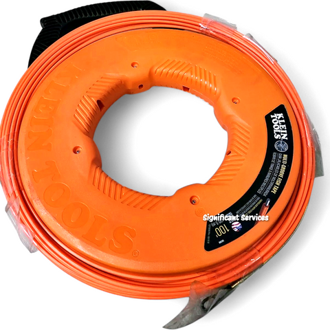 Klein Tools 56380 Electrical Fish Tape Fiberglass Wire Puller Steel Leader 100ft
