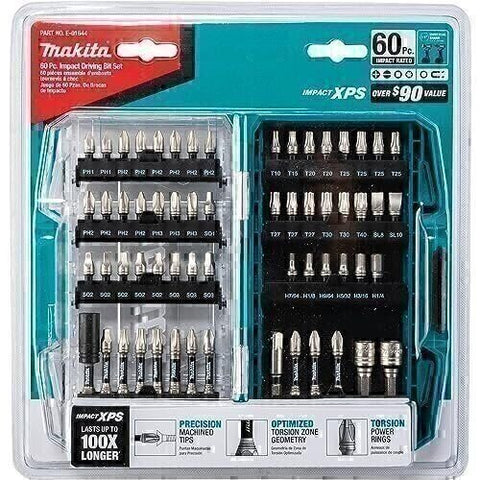 New Makita E-01644 Impact XPS 60-Piece Bit Set Torsion Zone & Magnetic Nutsetter