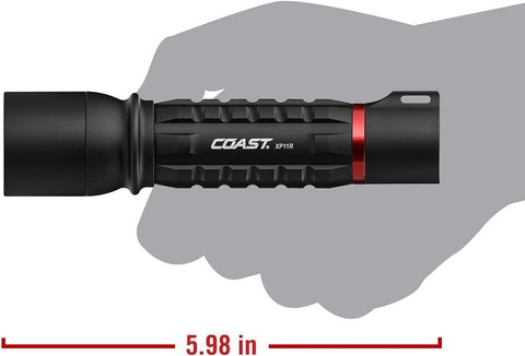 Coast XP11R Rechargeable LED Flashlight 2100 Lumens Dual Power Slide Focus IP54