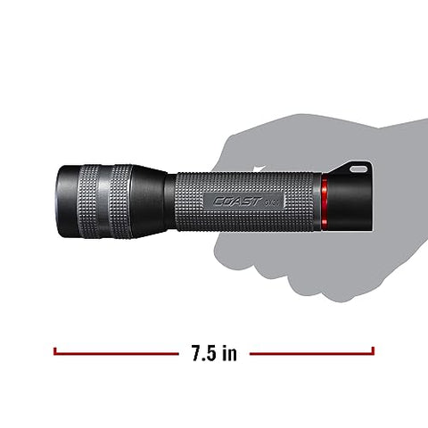 Coast GX30 2300 Lumen Waterproof Dual Power LED Flashlight with Twist Focus