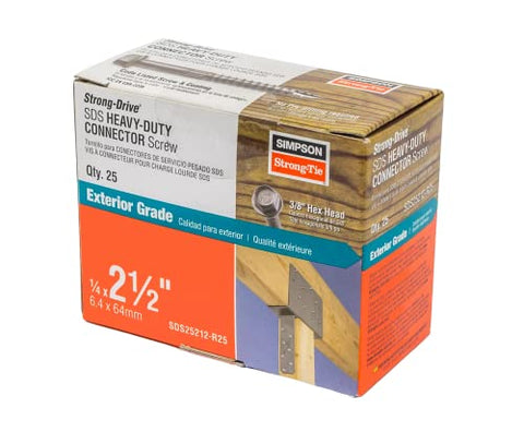 Simpson Strong-Tie SDS25212-R25 Strong-Drive SDS 1/4" x 2-1/2" Screws 25ct