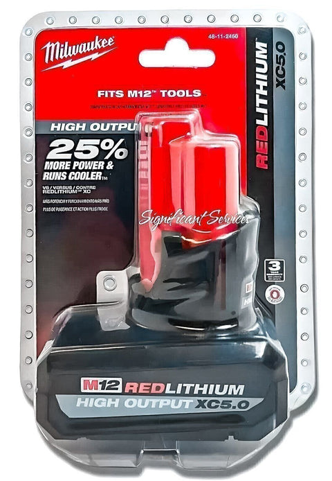 Milwaukee 48-11-2450 12V Lithium-Ion High Output 5Ah Battery Pack