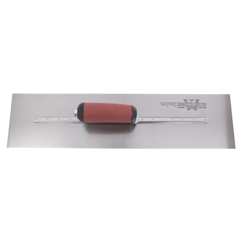 MARSHALLTOWN MXS24D High Carbon Steel Finishing Trowel, 4 x 24 Inch Concrete, Masonry and Drywall Finishing Tool, Made in the USA