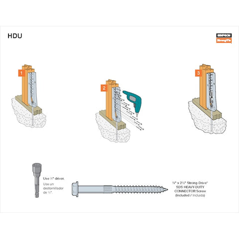 Simpson Strong-Tie HDU11-SDS2.5 10 Gauge 22-1/4 in Predeflected Holdown Anchor
