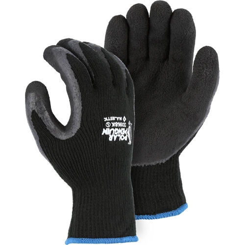12 pack Majestic 3396BK Polar Penguin Heavy Knit Winter Lined Latex Palm Gloves, XL 11