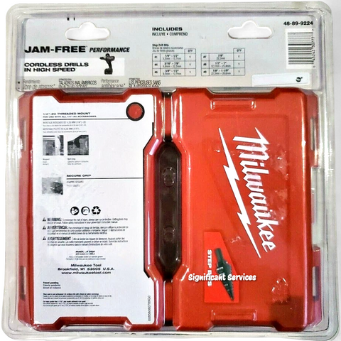 Milwaukee 48-89-9224 Step Bit 6-Piece Set Drill Power Kit #1 #4 #6 #7 #8 #9