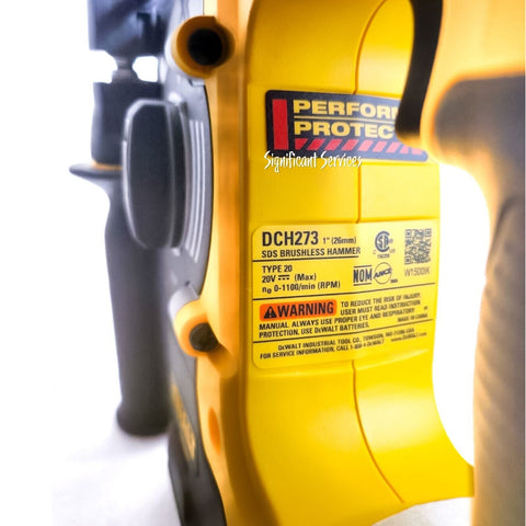 DeWALT DCH273B 20V MAX 1" XR Cordless Brushless SDS PLUS L-Shape Rotary...