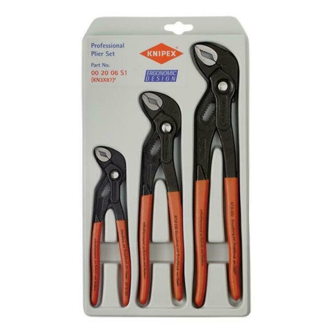 KNIPEX 002006US1 Adjustable Water Pump Cobra Pliers 3pc Set 7 10 12