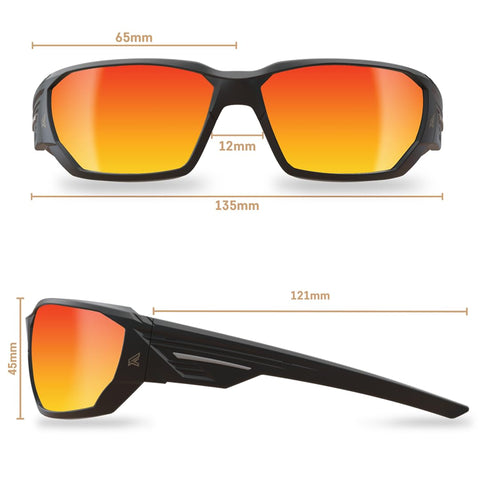 Edge Eyewear XDAP419 Dawson Aqua Precision Red Mirror Lenses
