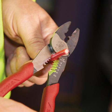 Klein Tools 2005N Wire Cutter, Made in USA, Stripper, Crimper Tool, Strips 10-18 AWG Stranded, Crimps 10-22 AWG Terminals, with Shear Cutter