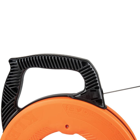 Klein Tools 56341 Electrical Fish Tape / Wire Puller, Stainless Steel with Double Loop Tip, Optimized Housing and Handle, 1/8-Inch x 240-Foot