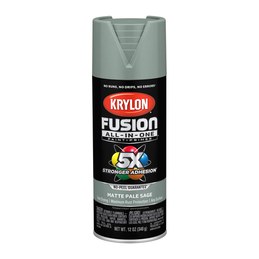 Krylon K02761007 Fusion All-In-One Spray Paint for Indoor/Outdoor Use, Matte Pale Sage Green, 12 Ounce (Pack of 1)