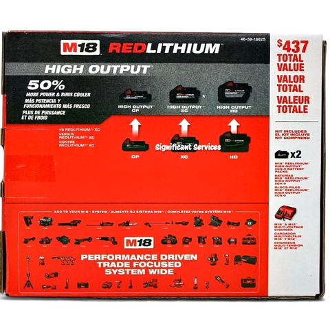 Milwaukee M18 REDLITHIUM HIGH Output XC6.0 Lithium Ion Battery 2 Pk Starter Kit