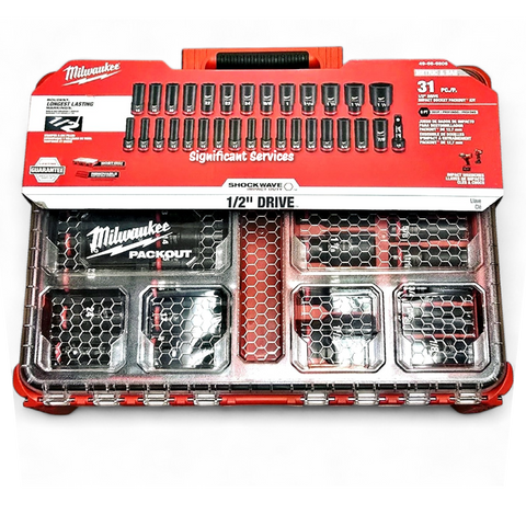 Milwaukee Electric - Shockwave Impact Duty. Socket 1/2. DR 31PC PACKOUT