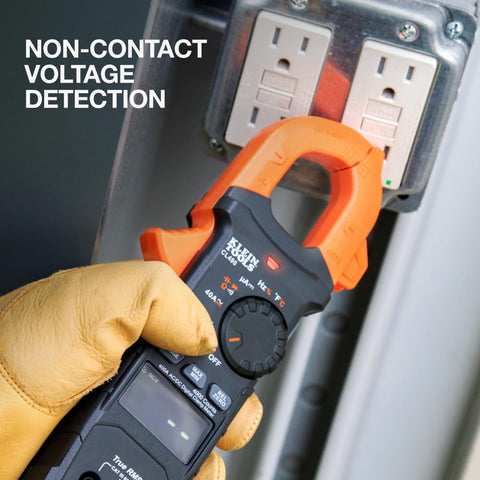 Klein Tools CL490 AC/DC Digital Clamp Meter with TRMS, Dual Display, Auto-Ranging, Current, Voltage, Resistance, Continuity, NCVT Detection, and Reverse Contrast LCD