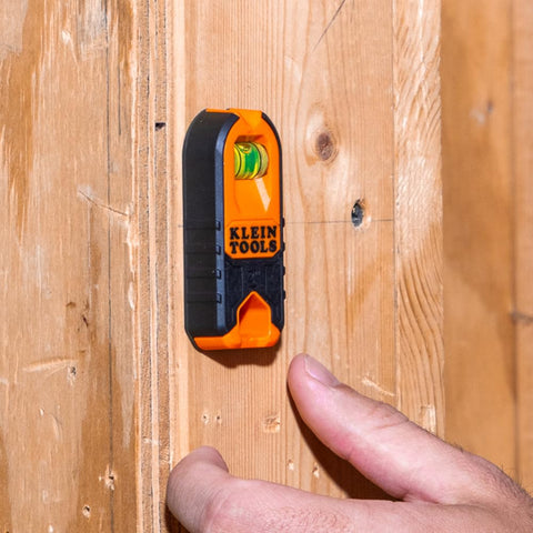 Klein Tools MSF100 Magnetic Stud Finder and Level, Compact, Wood and Metal Detector with Bubble Vial for Accurate Markings, Felt Pad Backing