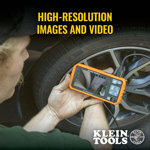 Klein Tools ET19 Wi-Fi Pro Borescope with Dual-Lens, 5.5 mm 9.8-Foot Armored Waterproof Gooseneck Snake, LEDs, 4.3-Inch LCD, Endoscope Inspection