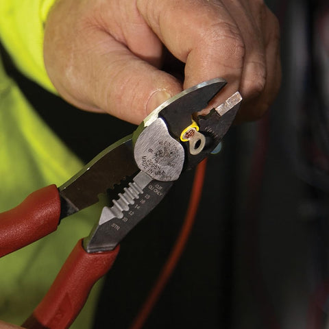 Klein Tools 2005N Wire Cutter, Made in USA, Stripper, Crimper Tool, Strips 10-18 AWG Stranded, Crimps 10-22 AWG Terminals, with Shear Cutter