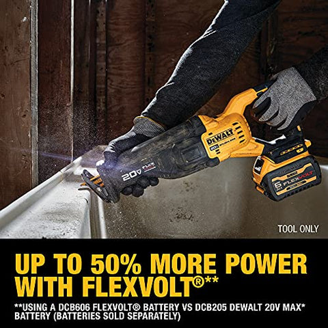 DEWALT FLEXVOLT 20V MAX* Reciprocating Saw, Cordless, Tool Only (DCS386B)