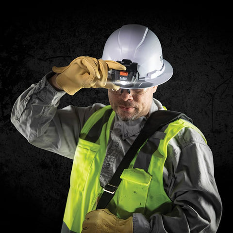 Klein Tools 60156 Intrinsically Safe LED IP67 Headlamp for Hazardous Areas, Mounts to Klein Hard Hats and Safety Helmets