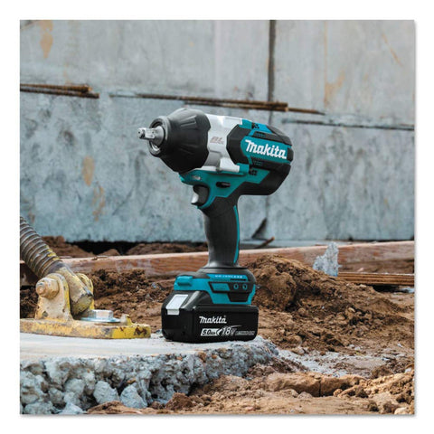 Makita XWT08T 18V LXT® Lithium-Ion Brushless Cordless High-Torque 1/2" Sq. Drive Impact Wrench Kit w/Friction Ring Anvil (5.0Ah)