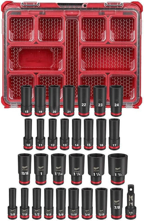 Milwaukee 49-66-6806 1/2” Impact Duty Socket Packout Set - 31 PC, Red, Black