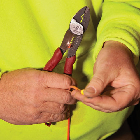 Klein Tools 2005N Wire Cutter, Made in USA, Stripper, Crimper Tool, Strips 10-18 AWG Stranded, Crimps 10-22 AWG Terminals, with Shear Cutter