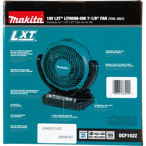 Makita DCF102Z 18V LXT Fan, 7-1/8"
