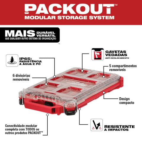 Milwaukee 48-22-8436 5-Compartment PACKOUT Compact Low-Profile Tool Organizer