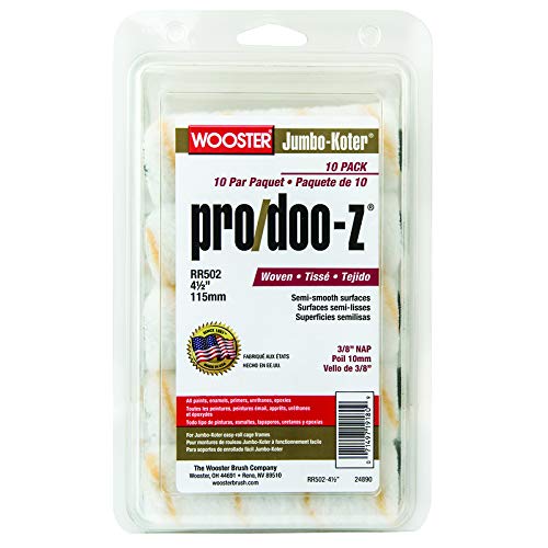 2 Set Wooster RR502 4.5 inch Jumbo-Koter Pro/Doo-Z 3/8 inch Nap - 10 Pack (3/8 inch Nap)