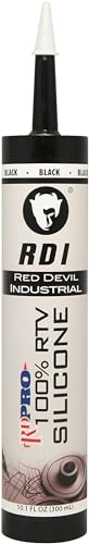 Red Devil 08166I RD PRO Industrial Grade RTV 100% Silicone Weather-Resistant Sealant, 10.1 oz. Tube, Black, 12-Pack