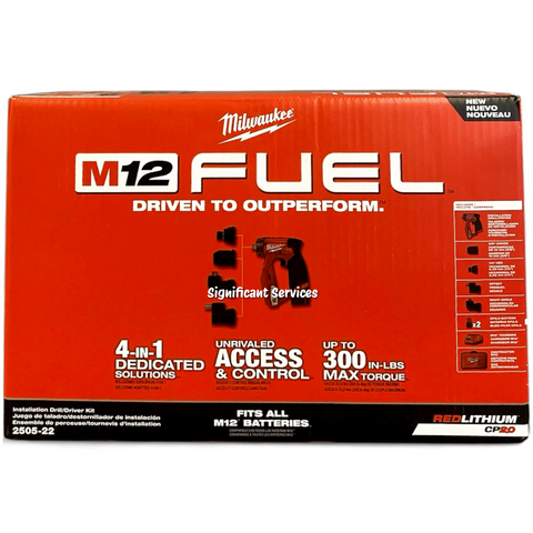 Milwaukee 2505-22 M12 FUEL 12V Brushless Installation 4-in-1 Drill/Driver Kit